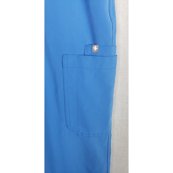 Figs Technical Collection Pants Womens Small Blue Drawstring Cargo Medical Scrub - Picture 3 of 11
